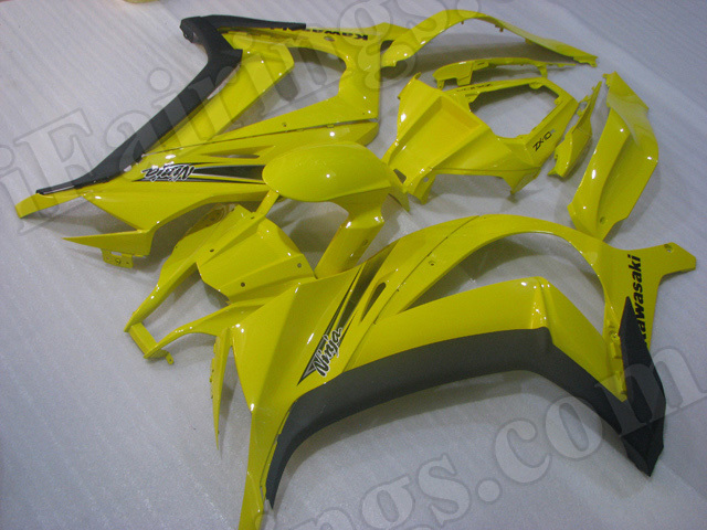 Motorcycle fairings/bodywork for 2011 to 2015 Kawasaki Ninja ZX10R yellow and black. - Click Image to Close
