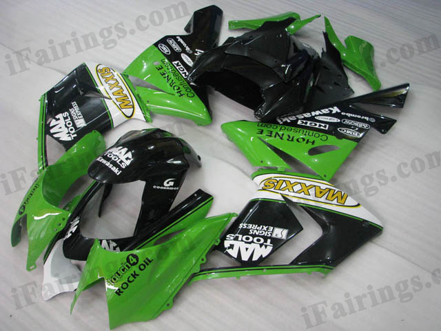 ZX10R 2004 2005 green and black fairings, 2004 2005 ZX10R body kits. - Click Image to Close