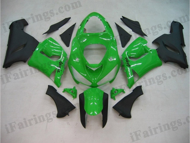 ZX6R 636 2005 2006 green and black fairings, 2005 2006 ZX6R replacement bodywork..