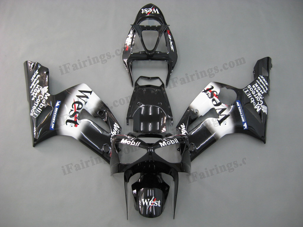 ZX6R 636 2003 2004 West fairings, 2003 2004 ZX6R West decals. - Click Image to Close