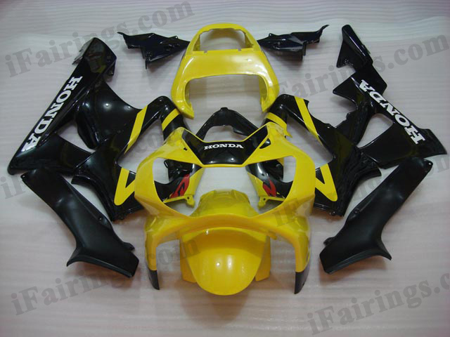 2000 2001 Honda CBR929RR yellow and black fairing kits.