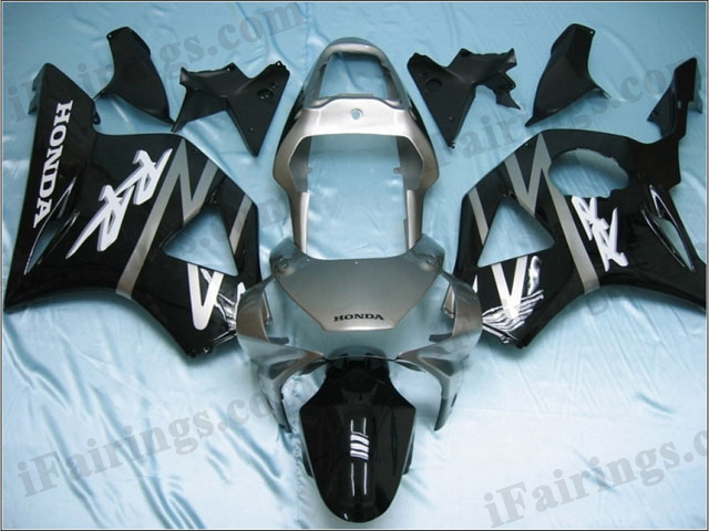 2002 2003 CBR900RR 954 silver and black fairings kit - Click Image to Close
