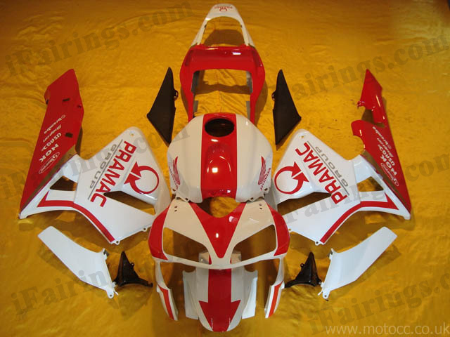 2003 2004 CBR600RR PRAMAC red and white fairings. - Click Image to Close