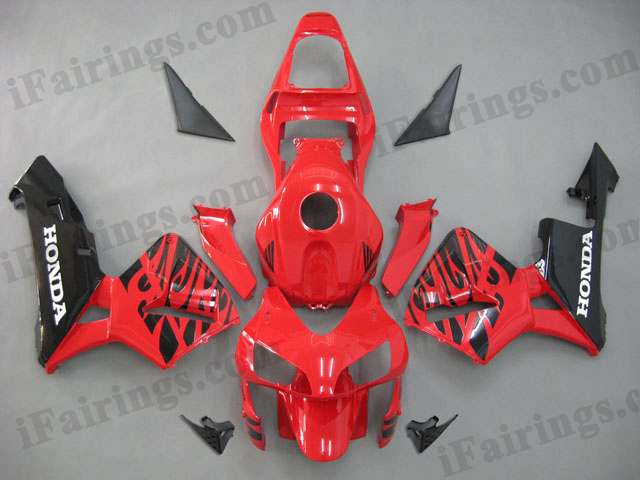 2003 2004 CBR600RR red and black fairing sets. - Click Image to Close
