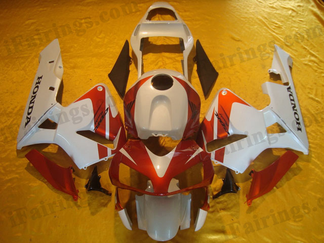 2003 2004 CBR600RR red and white fairing kits. - Click Image to Close