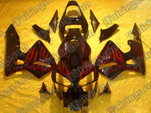 2003 2004 CBR600RR red flame fairings. - Click Image to Close