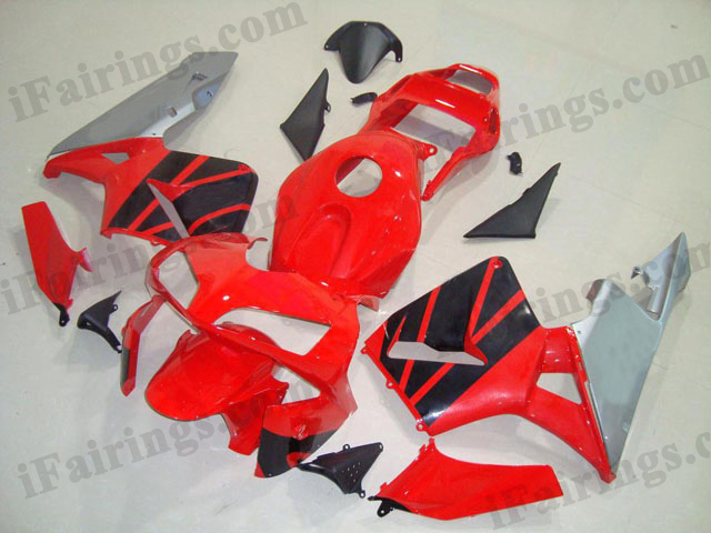 2003 2004 CBR600RR red,silver and black fairing kits. - Click Image to Close