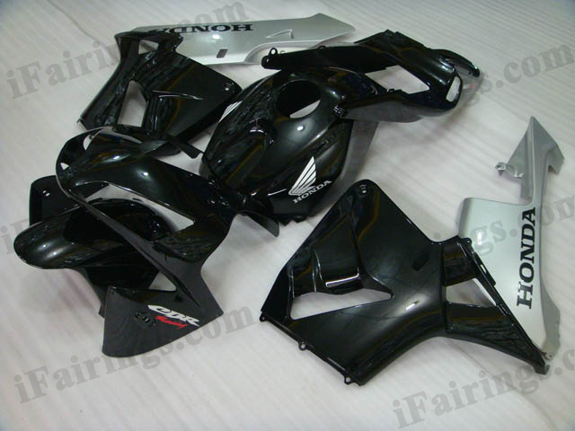 2003 2004 Honda CBR600RR black and silver fairing kits - Click Image to Close