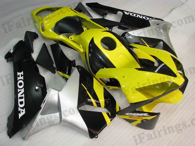 2003 2004 CBR600RR yellow, black and silver fairing kits. - Click Image to Close
