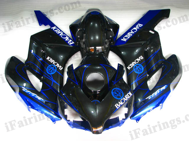 2004 2005 CBR1000RR BACARDI black and blue fairings - Click Image to Close