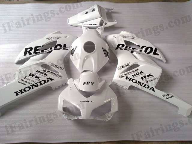 2004 2005 CBR1000RR white/silver repsol fairing kits - Click Image to Close