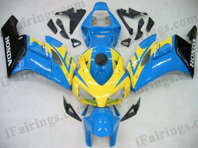 2004 2005 CBR1000RR yellow/blue/black custom fairings - Click Image to Close