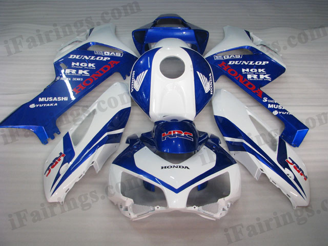 2004 2005 Honda CBR1000RR blue and white fairing kits.