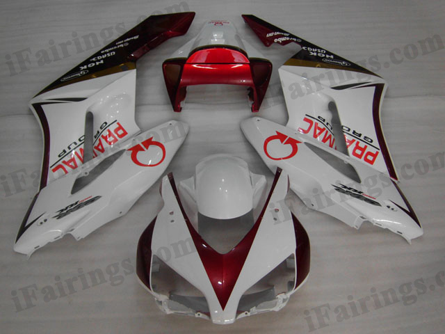 2004 2005 Honda CBR1000RR white and red fairing kits.