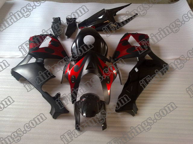 2005 2006 CBR600RR red flame fairings. - Click Image to Close