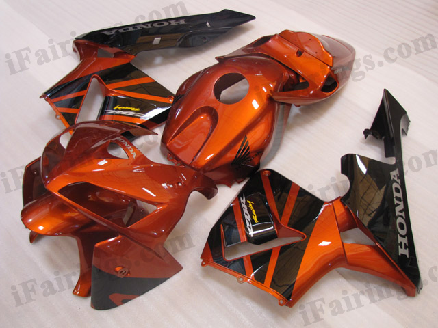 2005 2006 Honda CBR600RR candy orange and black fairings. - Click Image to Close