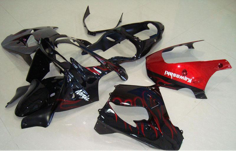 2000-2001 zx9r black red flame