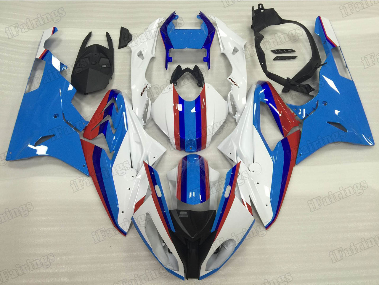 2015 2016 BMW S1000RR white and blue fairings. - Click Image to Close