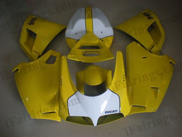 Ducati 748/916/996 yellow and white fairing kits. - Click Image to Close