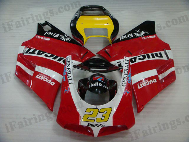 aftermarket fairings for Ducati 748/916/996 red and black. - Click Image to Close