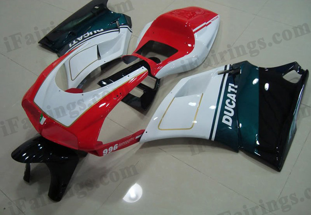 aftermarket fairing kit for Ducati 748/916/996 red/white/blue/black. - Click Image to Close