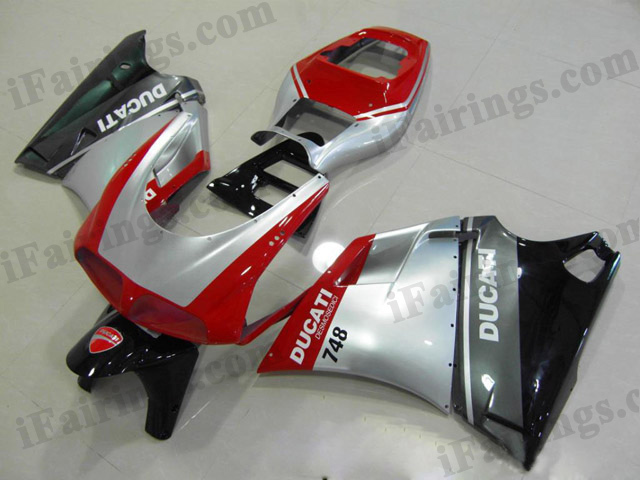 aftermarket fairing kit for Ducati 748/916/996 red/silver/blue/black. - Click Image to Close