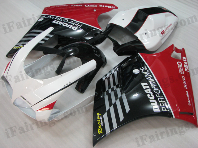 Ducati 748/916/996 white, black and red fairing kits. - Click Image to Close