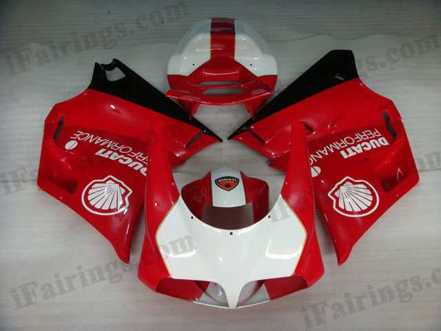 aftermarket fairing kit for Ducati 748/916/996 white,red and black. - Click Image to Close