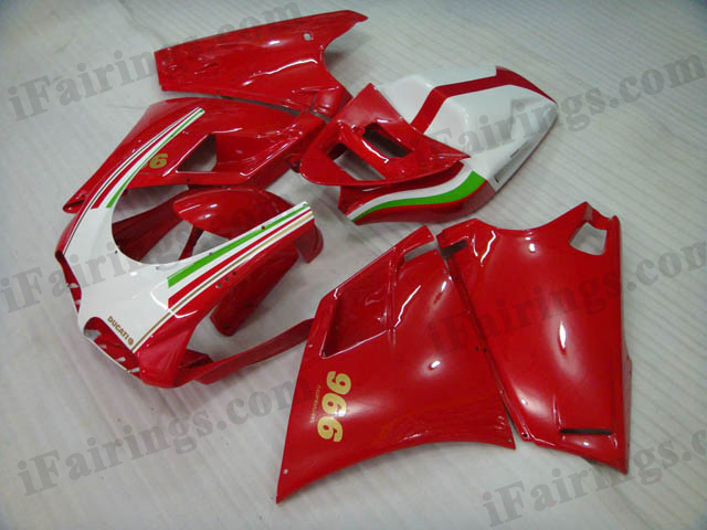 Ducati 748/916/996 red and white fairings - Click Image to Close