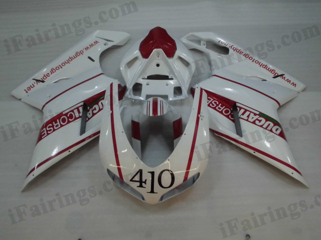 Ducati 848/1098/1198 pearl white fairing kits. - Click Image to Close
