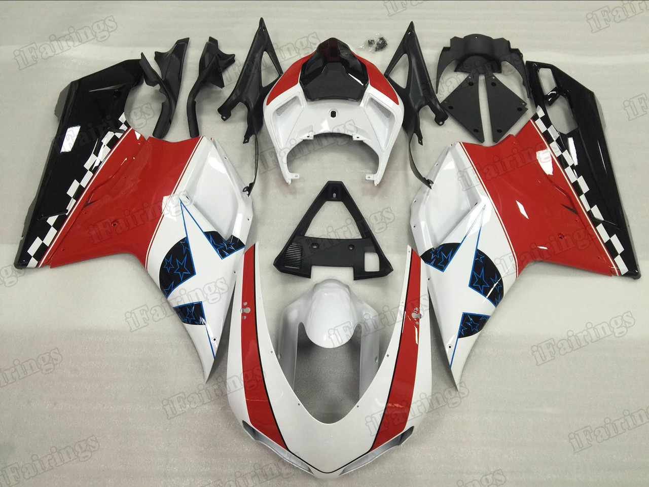 Motorcycle fairings/bodywork for Ducati 848/1098/1198 Nicky Hayden replica scheme. - Click Image to Close