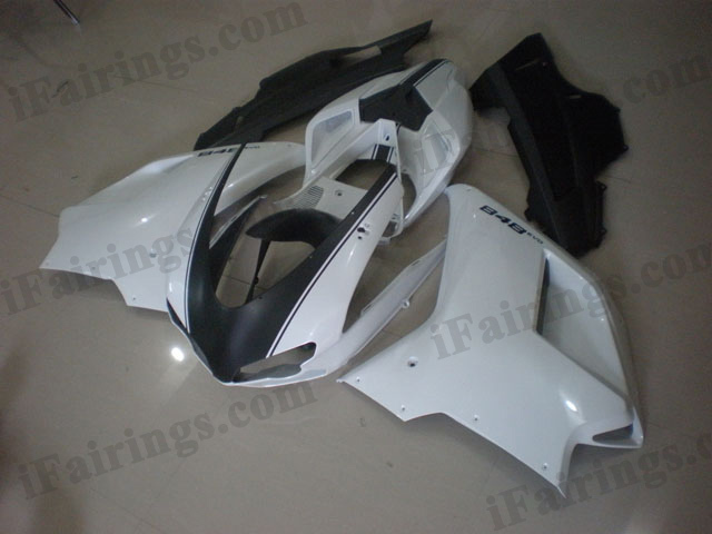Ducati 848/1098/1198 white and black fairing sets. - Click Image to Close