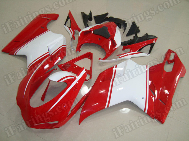 aftermarket fairings/bodywork for Ducati 848/1098/1198 red and white. - Click Image to Close