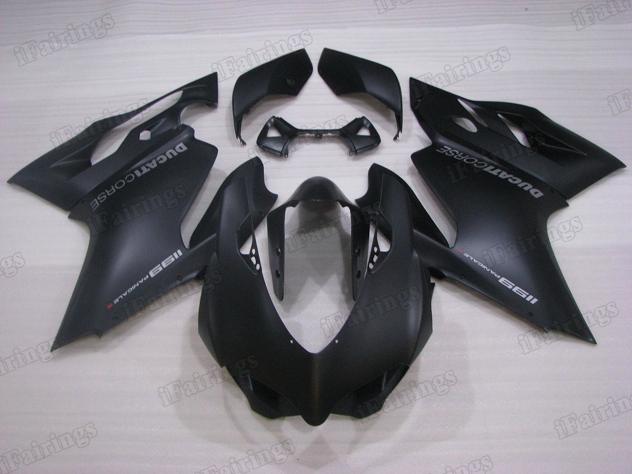 Motorcycle fairings/bodywork for Ducati 899/1199 Panigale matte black color.