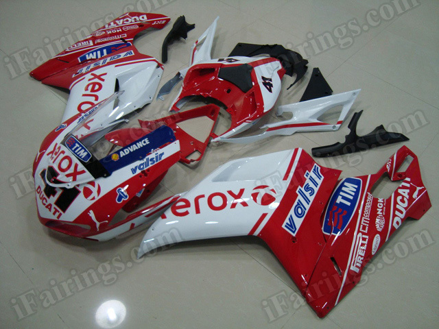 Aftermarket fairing kits for Ducati 848/1098/1198 with xerox graphic.