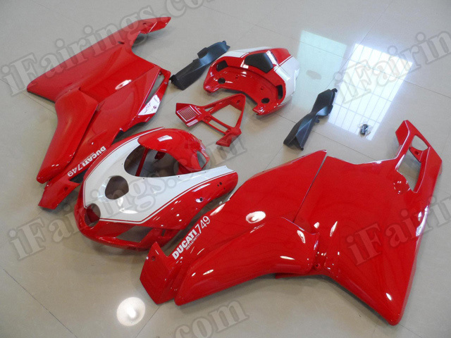 2005 2006 Ducati 749/999 red and white fairings/bodywork. - Click Image to Close