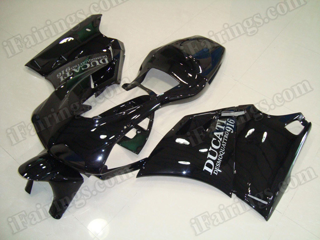 Motorcycle fairings for Ducati 748/916/996 glossy black. - Click Image to Close