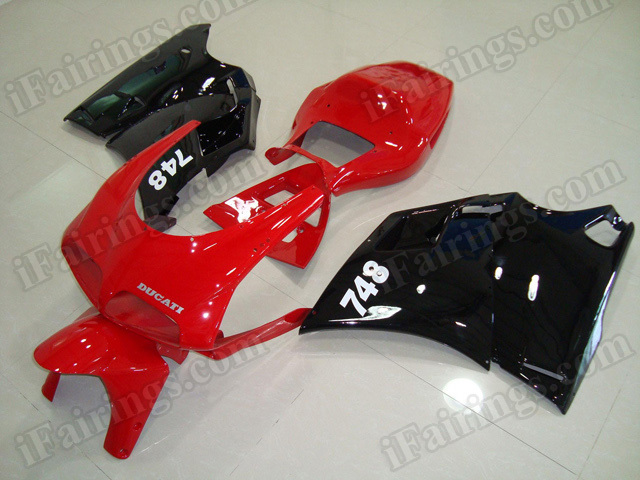 Motorcycle fairings for Ducati 748/916/996 red and black.
