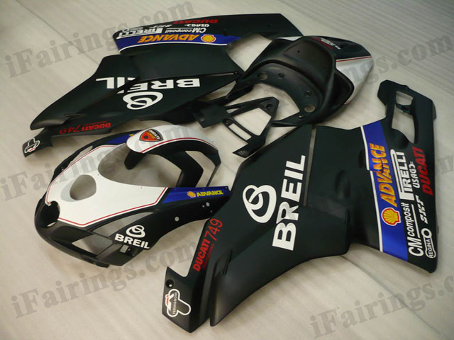 aftermarket fairing kit for Ducati 749/999 2003 2004 matt/flat black BREIL. - Click Image to Close