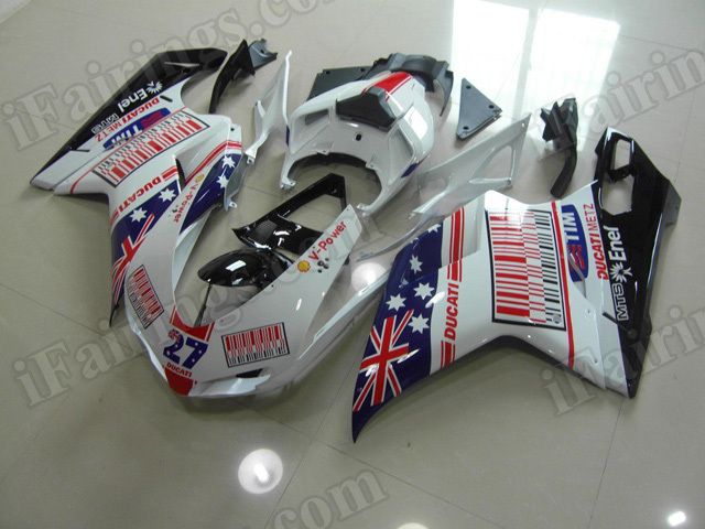 Motorcycle fairings/bodywork for Ducati 848/1098/1198 Australia flag graphic. - Click Image to Close