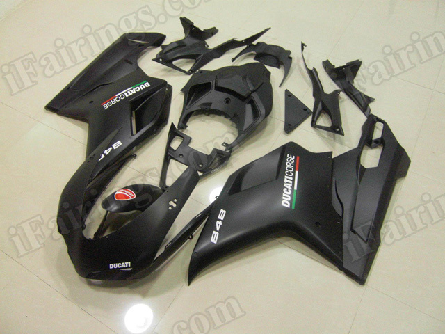 Ducati 848/1098/1198 matte black corse fairings/bodywork. - Click Image to Close