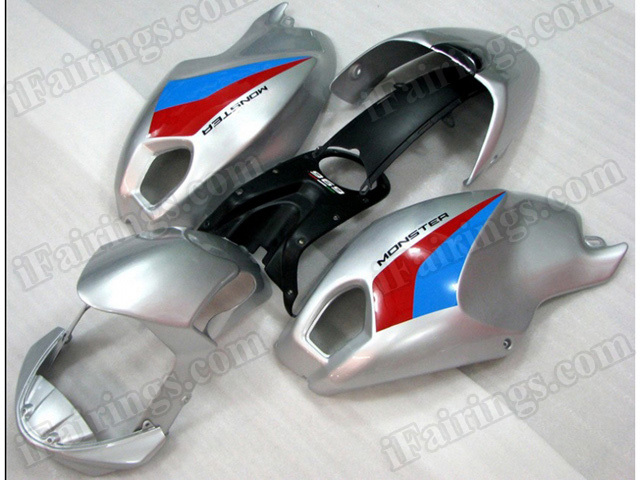 Ducati Monster 696/796/1100 silver fairings. - Click Image to Close
