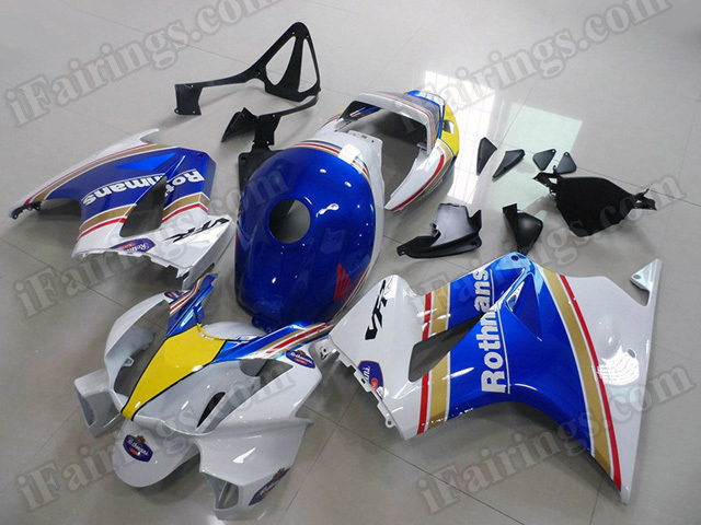 Motorcycle fairings/bodywork for Honda VFR800 2002 to 2012 Rothmans replica. - Click Image to Close