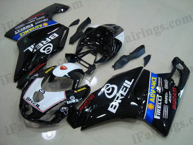 replacement fairing kit for Ducati 749/999 2003 2004 black BREIL. - Click Image to Close