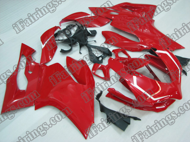 Custom fairings and bodywork for Ducati 899/1199 Panigale red and white stripes.