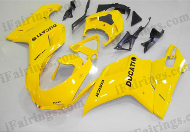 aftermarket fairings for Ducati 848/1098/1198 yellow.
