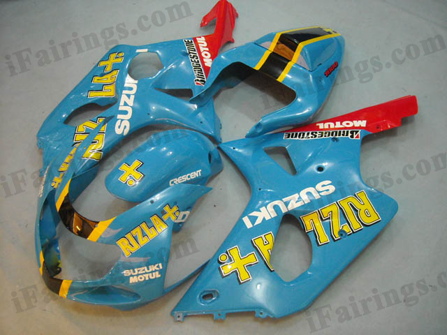 aftermarket fairings for 2001 2002 2003 GSXR600/750 Rizla decals - Click Image to Close