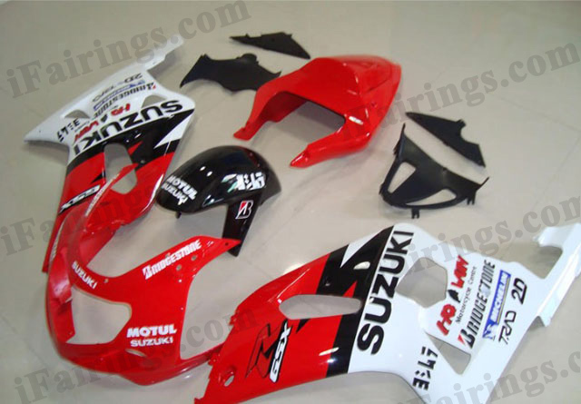 GSXR600/750 2001 2002 2003 red and white fairings, GSXR600/750 replacement bodywork - Click Image to Close
