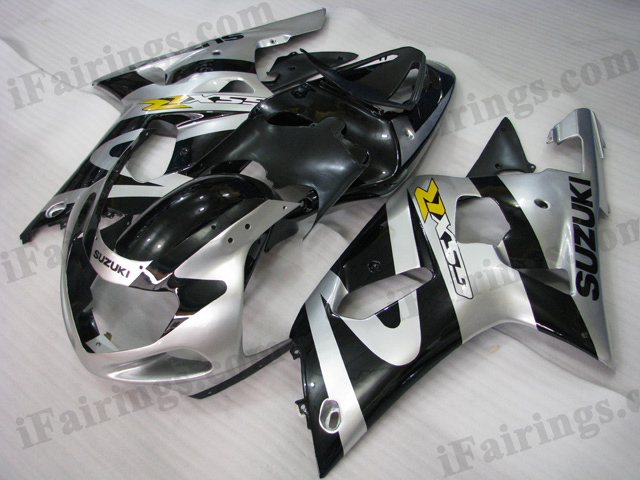 Gixxer 2001 2002 2003 GSXR600/750 silver/black custom fairings - Click Image to Close