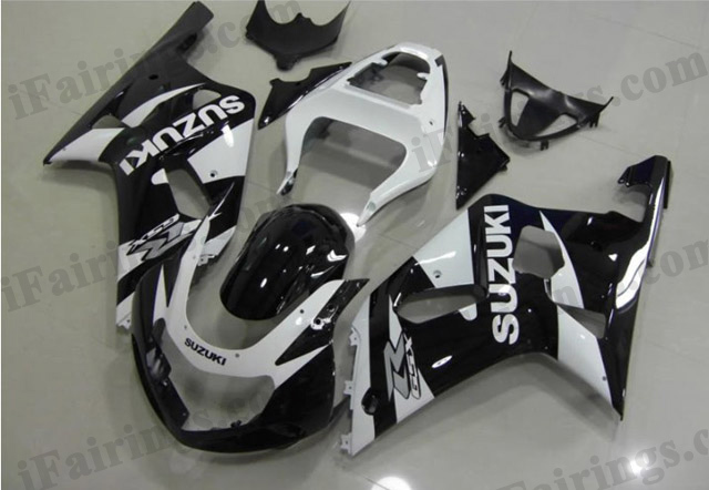 replacement fairings for 2001 2002 2003 GSXR600/750 white/black scheme. - Click Image to Close